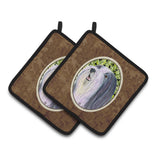 Caroline'S Treasures Bearded Collie Pair Of Pot Holders Ss8808Pthd, 7.5Hx7.5W, Multicolor