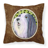 Caroline'S Treasures Ss8808Pw1414 Bearded Collie Decorative Canvas Fabric Pillow, Large, Multicolor
