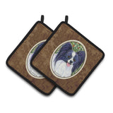 Caroline'S Treasures Papillon Pair Of Pot Holders Ss8811Pthd, 7.5Hx7.5W, Multicolor