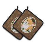 Caroline'S Treasures Corgi Pair Of Pot Holders Ss8823Pthd, 7.5Hx7.5W, Multicolor