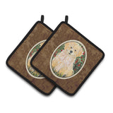 Caroline'S Treasures Golden Retriever Pair Of Pot Holders Ss8857Pthd, 7.5Hx7.5W, Multicolor