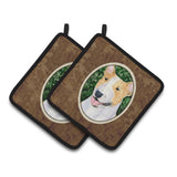 Caroline'S Treasures Bull Terrier Pair Of Pot Holders Ss8873Pthd, 7.5Hx7.5W, Multicolor