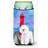 Lighthouse With Bichon Frise Tall Boy Beverage Insulator Beverage Insulator Hugger