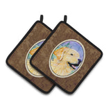 Caroline'S Treasures Golden Retriever Pair Of Pot Holders Ss8904Pthd, 7.5Hx7.5W, Multicolor