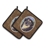 Caroline'S Treasures Tibetan Mastiff Pair Of Pot Holders Ss8930Pthd, 7.5Hx7.5W, Multicolor
