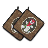 Caroline'S Treasures Bichon Frise With Teddy Bear Pair Of Pot Holders Ss8948Pthd, 7.5Hx7.5W, Multicolor