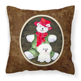 Caroline'S Treasures Ss8948Pw1414 Bichon Frise Decorative Canvas Fabric Pillow, Large, Multicolor
