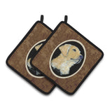 Caroline'S Treasures Golden Retriever Pair Of Pot Holders Ss8960Pthd, 7.5Hx7.5W, Multicolor