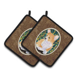 Caroline'S Treasures Corgi Pair Of Pot Holders Ss8967Pthd, 7.5Hx7.5W, Multicolor
