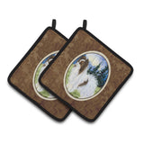 Caroline'S Treasures Papillon Pair Of Pot Holders Ss8975Pthd, 7.5Hx7.5W, Multicolor