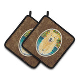 Caroline'S Treasures Golden Retriever Pair Of Pot Holders Ss8978Pthd, 7.5Hx7.5W, Multicolor