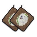 Caroline'S Treasures Great Pyrenees Pair Of Pot Holders Ss8981Pthd, 7.5Hx7.5W, Multicolor