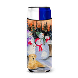 Snowman With Golden Retriever Ultra Beverage Insulators For Slim Cans Ss8989Muk