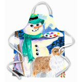Caroline'S Treasures Ss8996Apron Snowman With Australian Shepherd Apron, Large, Multicolor