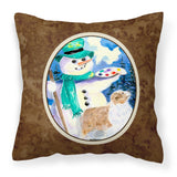 Caroline'S Treasures Ss8996Pw1414 Snowman With Australian Shepherd Fabric Pillow, Large, Multicolor