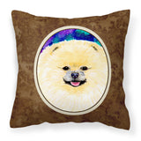 Caroline'S Treasures Ss8997Pw1414 Pomeranian Decorative Canvas Fabric Pillow, Large, Multicolor