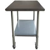 Sportsman Series Stainless Steel Work Table With Casters 24 X 36 Inches