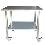 Sportsman Series Stainless Steel Work Table With Casters 24 X 36 Inches