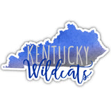 Kentucky Wildcats Watercolor State Die Cut Decal 2-Inch 4-Pack