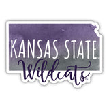 Kansas State Wildcats Watercolor State Die Cut Decal 2-Inch 4-Pack