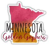 Minnesota Gophers Watercolor State Die Cut Decal 2-Inch 4-Pack