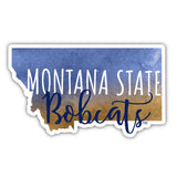 Montana State Bobcats Watercolor State Die Cut Decal 2-Inch 4-Pack