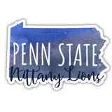 Penn State Nittany Lions Watercolor State Die Cut Decal 2-Inch 4-Pack