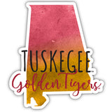 Tuskegee University Watercolor State Die Cut Decal 2-Inch 4-Pack