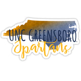 North Carolina Greensboro Spartans Watercolor State Die Cut Decal 2-Inch 4-Pack
