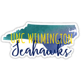 North Carolina Wilmington Seahawks Watercolor State Die Cut Decal 2-Inch 4-Pack