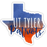 The University Of Texas At Tyler Watercolor State Die Cut Decal 2-Inch 4-Pack