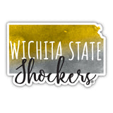 Wichita State Shockers Watercolor State Die Cut Decal 2-Inch 4-Pack
