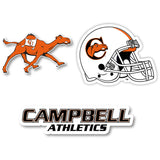 Campbell University Fighting Camels Vinyl Decal Sticker 3 Pack 4-Inch Each
