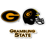 Grambling University Bulldogs Vinyl Decal Sticker 3 Pack 4-Inch Each