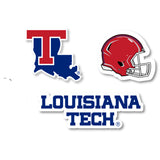 Louisiana Tech Bulldogs Vinyl Decal Sticker 3 Pack 4-Inch Each