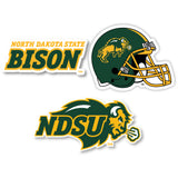 North Dakota State Bison Vinyl Decal Sticker 3 Pack 4-Inch Each