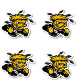 Wichita State Shockers 2-Inch Vinyl Mascot Decal Sticker 4-Pack