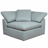 Sunset Trading Contemporary Puff Collection 5Pc Slipcovered Modular L-Shaped Sectional Sofa With Ottoman, Performance Fabric Was