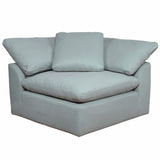 Sunset Trading Contemporary Puff Collection 6Pc Slipcovered Modular U-Shaped Pit Sectional Sofa, Performance Fabric Washable Wat