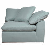 Sunset Trading Contemporary Puff Collection 6Pc Slipcovered Modular U-Shaped Pit Sectional Sofa, Performance Fabric Washable Wat