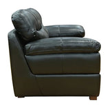 Sunset Trading Jayson 73 Wide Top Grain Leather Loveseat | Black
