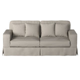 Sunset Trading Americana Box Cushion Slipcovered Sofa | Light Gray