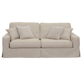 Sunset Trading Americana Box Cushion Slipcovered Sofa | Linen