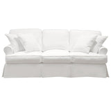 Sunset Trading Horizon T-Cushion Slipcovered Sofa | Warm White