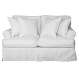 Sunset Trading Horizon T-Cushion Slipcovered Loveseat | Warm White
