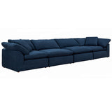 Sunset Trading Contemporary Puff Collection 4Pc Slipcovered Modular Sectional Sofa, Performance Fabric Washable Water-Resistant