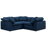 Sunset Trading Contemporary Puff Collection 3Pc Slipcovered L-Shape Sectional Sofa, Performance Fabric Washable Water-Resistant