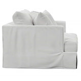 Sunset Trading Newport Slipcovered 52 Wide Chair And A Half | Stain Resistant Performance Fabric | 2 Throw Pillows | White