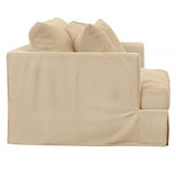 Sunset Trading Newport Slipcovered 52 Wide Chair And A Half | Stain Resistant Performance Fabric | 2 Throw Pillows | Tan
