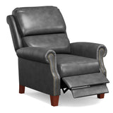 Sunset Trading Alexander Pushback Leather Recliner | Dark Gray
